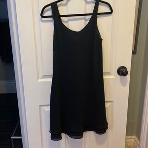 Black knee length dress with scarf